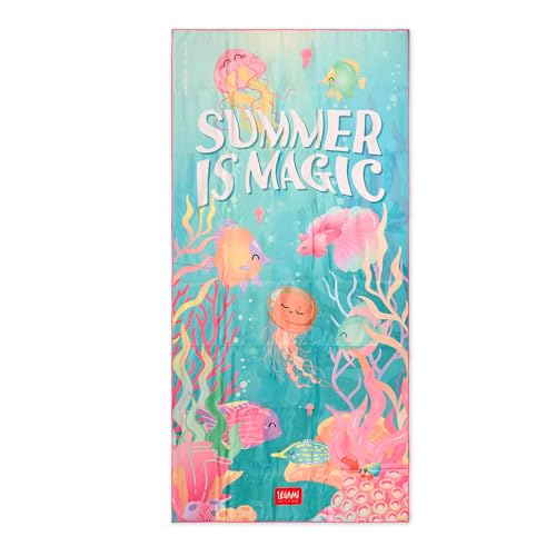 Legami - Lightweight Beach Towel, Microfibre Beach Towel, Compact Beach Towel, Sandproof, Quick Drying, Ultra Absorbent, Space Saving Towel, 85 x 180 cm