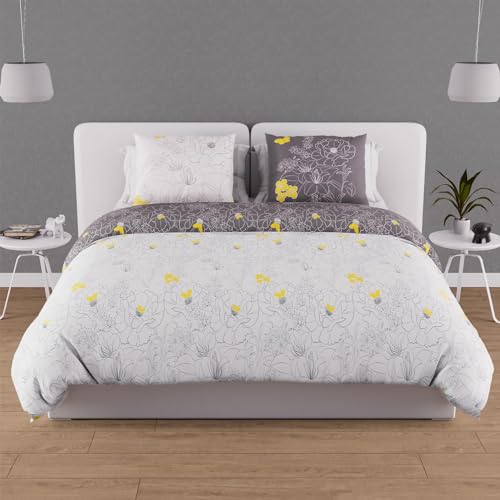 Soleil d'ocre, duvet cover, Cotton, gray, 220 x 240 cm