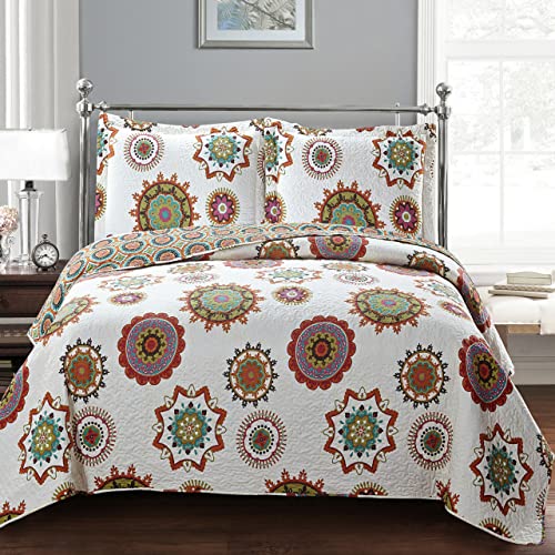 Royal Hotel Julia Warm Oversized Coverlet Set Queen Size ??? Luxury Queen Quilt Bedspread, All Season Soft Filled Quilts, Breathable Bed Spread Lightweight Comforter, 3 Piece Bedding Set