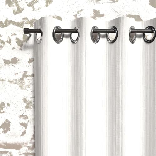 Soleil d'ocre, Boheme Blackout Curtain with Eyelets 135 x 180 cm White