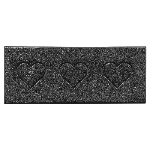 Nicoman Heart Embossed Shape Door Mat Dirt Trapper PVC Spaghetti Mat Washable Quick Drying Barrier Doormat-Dark Grey (Watertight Rubber-Back)-Runner (150x60cm)