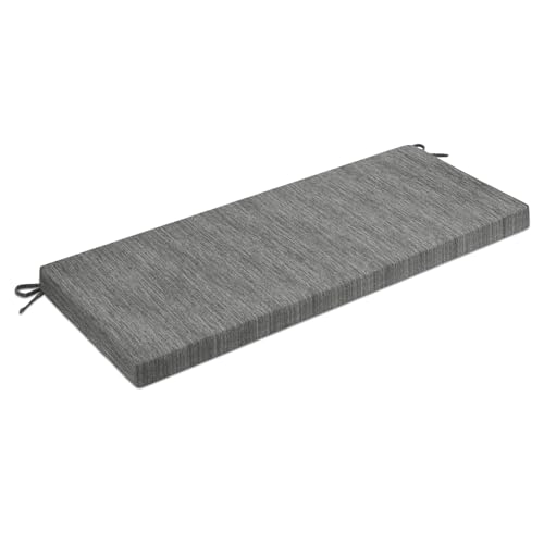 baibu 42 Inch Classic Solid Color Bench Cushion with Ties, Non-Slip Indoor Outdoor Rectangle Bench Seat Cushion with Machine Washable Cover (Grey, 42x16x1.5in)