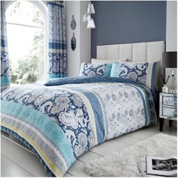Gaveno Cavailia Luxurious KIRA Bed Set with Duvet Cover and Pillow Cases, Polyester-Cotton, Blue, King
