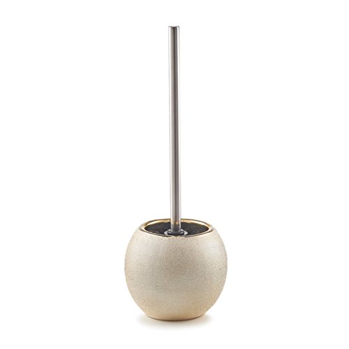 Zeller 18758 Toilet Brush Stoneware Glitter, Gold, 12 x 12 x 34 cm