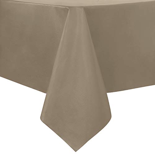 sancua Waterproof Rectangle Vinyl Tablecloth Table Cloth 60x84 Inch, Khaki - 100% Oil Spill Proof, PVC Material, Wipe Clean Table Cover for Dining Tables, Buffet Parties and Camping
