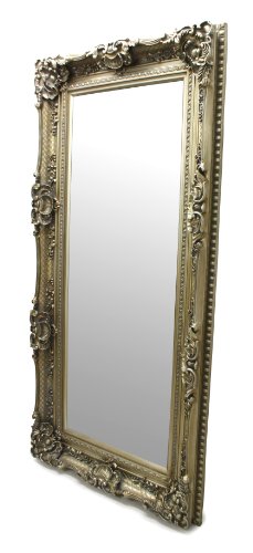 Chichi Mirrors Silver Large French Elaborate Wall Mirror 6ft x 3ft, Wood, 175x89,GL148-1