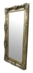 Chichi Mirrors Silver Large French Elaborate Wall Mirror 6ft x 3ft, Wood, 175x89,GL148-1