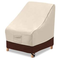 "vailge High Back Patio Chair Cover,Waterproof Outdoor Chair Covers,600D Heavy Duty Dining Cahir High-Back Chair Lawn Patio Furniture Cover - 35 L x 28W x 35"" H, Beige & Brown"