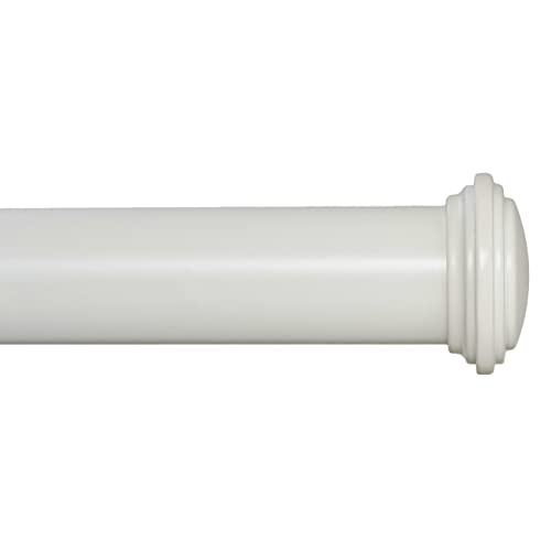 Ivilon Window Curtain Rod Decorative End Cap Design, 1 Inch Rod, 28 to 48 Inch. Ivory
