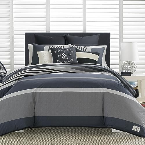 Nautica Rendon Duvet Cover Set, Full/Queen, Charcoal