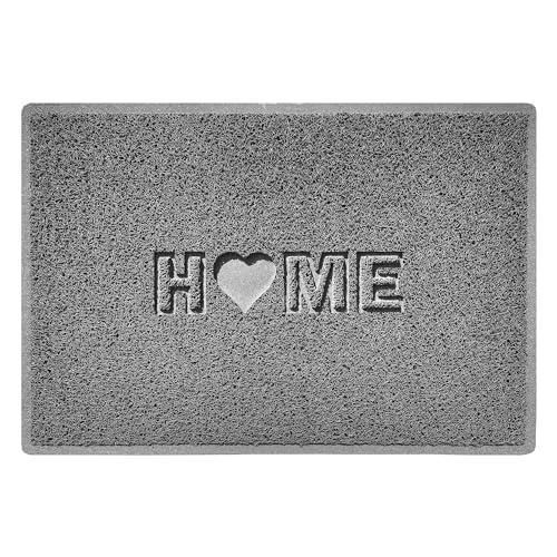 Nicoman LOVE at HOME Doormat 90x60cm - Quiet Gray|Heavy Duty Non-Slip|Indoor/Outdoor|Barrier Dirt-Trapper Floor Mat|Home Patio Garden Conservatory Door Mat|Home Heart