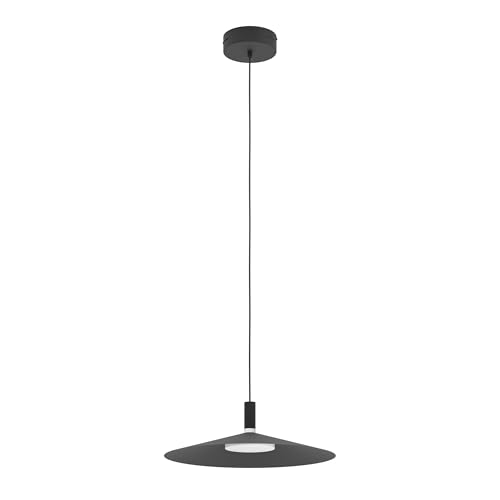 Eglo Connect.z Smart Home LED Pendant Light Conomavilla-Z, Metal, dimmable lamp, ZigBee, Matter, app and Voice Control Alexa, Warm to Cool White, RGB, Black