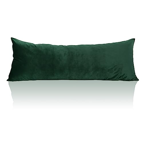 StangH Christmas Dark Green Pillow Cover Soft Velvet Pillowcases, 1 Piece - 300GSM Soft Velvet, Nature-Inspired Home Decoration, Hidden Zipper, Cozy Feeling for Bedroom, 20 x 54