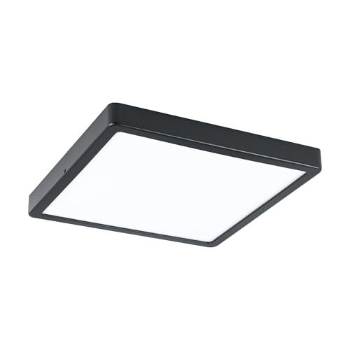 Eglo LED Outdoor Ceiling Light Argolis 2, Outside Light for wall and Ceiling, Porch Lighting Made of Black Metal and White Plastic, Exterior lamp Warm White, IP44, 28.5 cm