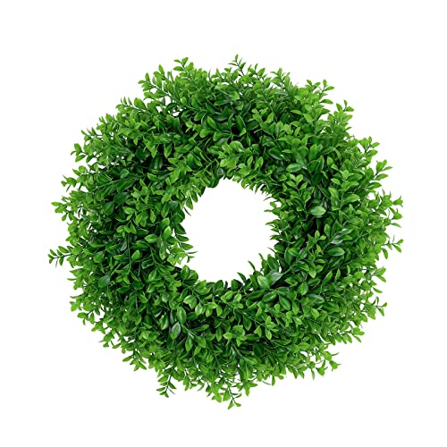 "U'Artlines 23.6"" Front Door Wreaths Artificial Spring Summer Greenery Hanging Garland for Home Wedding Wall Window Decoration (23.6'' Boxwood,1)"