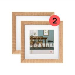 walther design EF330ED Fiorito Picture Frame, Light Oak, 30 x 30 cm, Pack of 2, Wooden Frame with Passe-Partout
