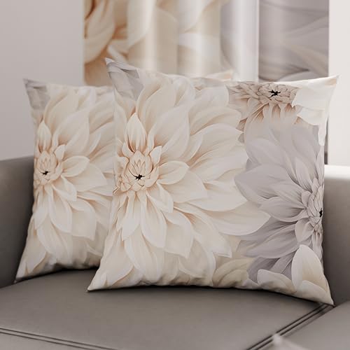 PETTI Italian Artisans - Pair of 30x30 cm Microfiber Cushion Covers, Decorative Pillows for Bedroom, Sofa, Living Room, Set of 2 Cushion Covers, Floral Pillow Case 25, 100% Made in Italy