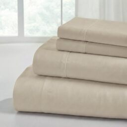 Modern Threads Soft Microfiber Solid Sheets - Luxurious Microfiber Bed Sheets - Includes Flat Sheet, Fitted Sheet with Deep Pockets, & Pillowcases Taupe Twin