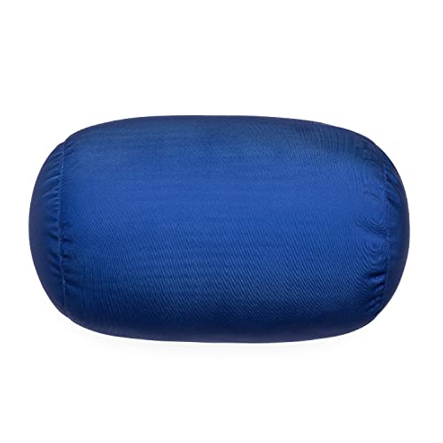 Focustree Squish Bean Bed Microbead Pillow Bolster Tube Body Pillow Smooth Cool Touch Fabric Neck & Back Support Throw Travel Pillow Fun Colors (Navy Blue)