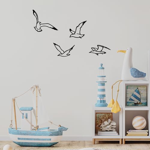 Stylish Black Decorative Metal Wall Accessory Set (4 Pieces), 100% Metal, 1.5 mm Thick, Perfect for Home Decor, Easy Wall Hanging