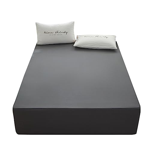 Rushrushlulu Bedding Queen Size Fitted Sheet Only- Bottom Mattress Fitted Sheet-Fits 15inches Deep Mattress Pocket -Soft and Microfibe-Shrinkage and Fade Resistantr-Easy Care-Dark Gray