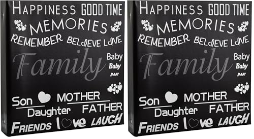 Arpan 10 x 15cm Large Photo Album for 500 Photo's - Black (Pack of 2)