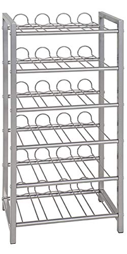 HAKU Wine Rack 24-bottle wine rack, silver-grey, metal – Dimensions: W 34 x H 72 x D 22 cm, Style: Modern