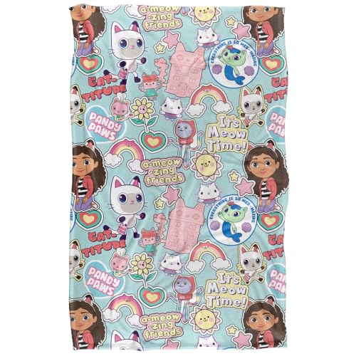 Gabby's Dollhouse Gabby Cat Badges Super Soft Silky Feel Blanket - 36 X 58 Inch
