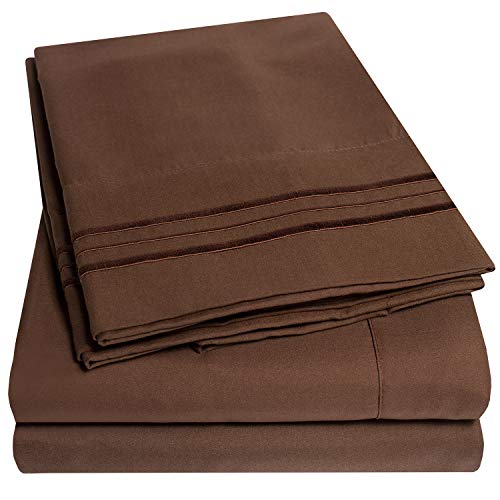 1500 Supreme Collection Bed Sheets - 4-Piece Bed Sheet Set Deep Pocket, Since 2012 - Wrinkle Free Hypoallergenic Bedding, 23 Colours - King, Brown
