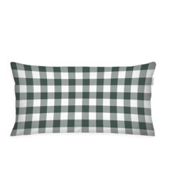 TOM TAILOR Flannel Cushion Cover, 40 x 80 cm, 100% Cotton/Flannel, with Reversible Motif and Coloured Branded Zip, Classic Check Green, Brown (Forest & Rusty Red)