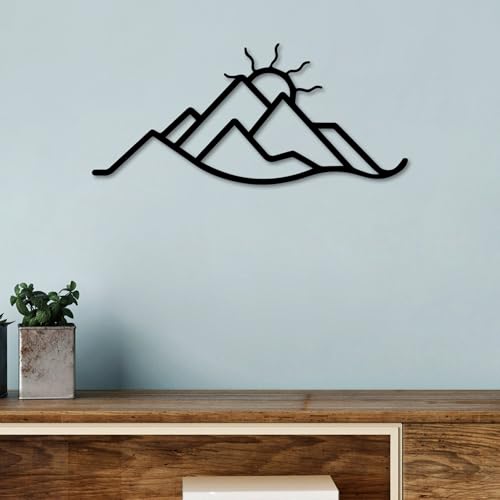 Stylish Black Decorative Metal Wall Accessory, 60 x 26 cm, 100% Metal, 1.5 mm Thickness, Lightweight & Modern Design for Home Decor