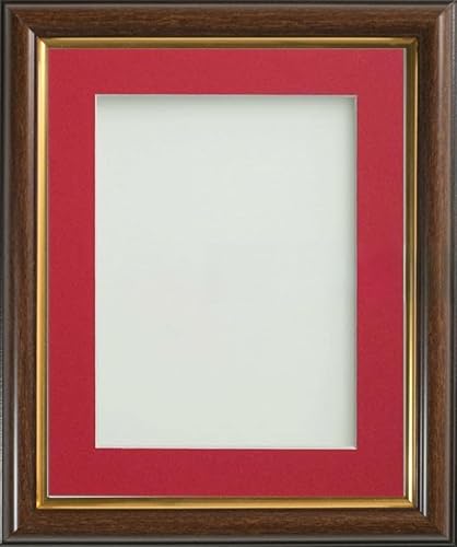 Frame Company Eldridge Mahogany Photo Frame with Red Mount, A2 for A3, fitted with perspex