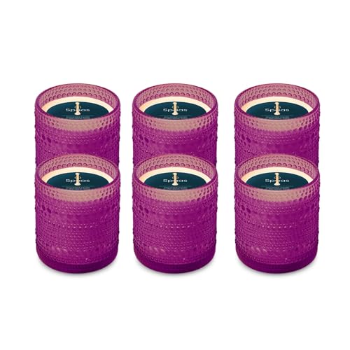Spaas 6X Unscented Candle in Marrakesh Glass, ±55h, Purple