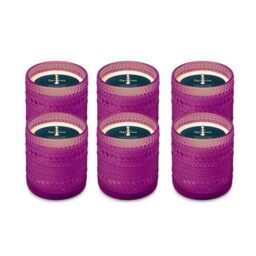 Spaas 6X Unscented Candle in Marrakesh Glass, ±55h, Purple