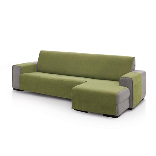 FAVERTI?? Right Arm Chaise Longue Sofa Cover 240 (Front View) - PEGO Model - Green - Extra Soft Chenille Touch, Quality Chaise Protector Made in Spain with Recycled Material