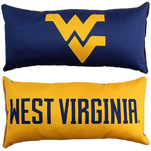 "College Covers Solid Color Bolster Travel Pillow, 16"" x 8"", West Virginia Mountaineers"