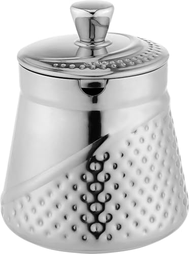 Caf?? Ol?? Arabica Hammered Milk Jug 18/10 Stainless Steel Mirror Polished Perfect for Tea Service