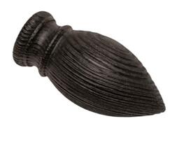 Gardinia Cartridge, 2 x end pieces, wood, colonial brushed, for curtain technology, diameter 25 mm