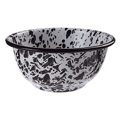 Premier Housewares Small Black and White Bowl Serving Bowl/Salad Bowl Ideal For Fruit Cereal Contemporary Bowl Decorative Bowl 7 x 14 x 14