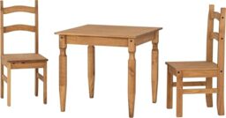 Seconique Rio Dining Set with 2 Dining Chairs in Distressed Waxed Pine