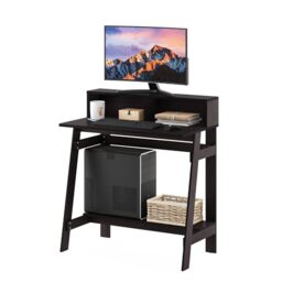 Furinno Simplistic A Frame Computer Desk, Study Desk, Writing Desk, Dark Walnut