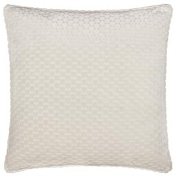 Paoletti Neptune Polyester Filled Cushion – Soft Luxury Velvet Geometric Decorative Pillow (Ivory – 50x50cm)