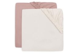 Jollein Jersey Fitted Sheet - For Junior Bed - Milky Coffee/Ivory - 2-Pack - 70/75x140/150cm
