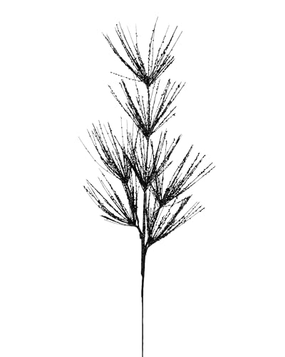 Black Glitter Firework Christmas Spray – 74 cm Decorative Stem for Wreaths & Garlands
