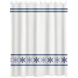 "MSV ""Olympe Polyester Shower Curtain, Blue/Multi-Colour, 180 x 200 cm"