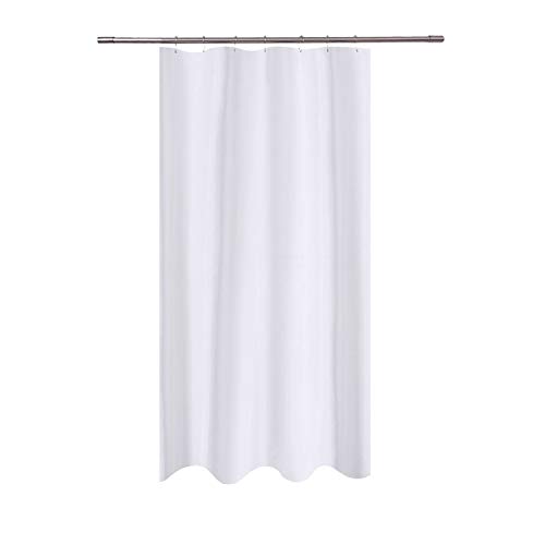 N&Y HOME Fabric Shower Curtain Liner 40 x 72 inches Bath Stall Size, Hotel Quality, Washable, Water Repellent, White Spa Bathroom Curtains with Grommets, 40x72