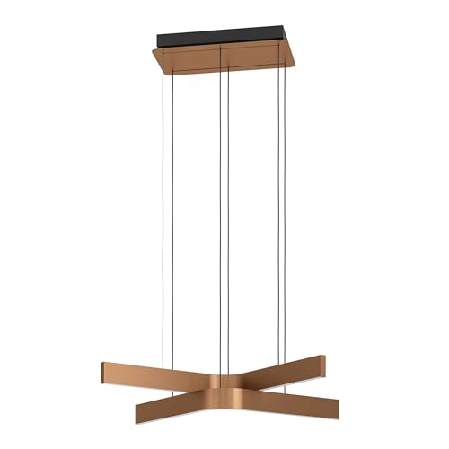Eglo Connect.z Smart-Home LED Pendant Light Folcino-Z, Metal dimmable, ZigBee, Matter, app & Voice Control Alexa, Warm-White to Cool-White, RGB, Bronze Finish