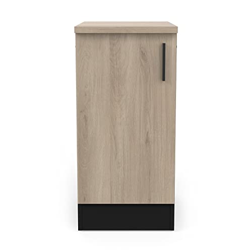 Demeyere Mobile Basso Cucina-1 Anta Origan-Made in France-Garanzia 2 Anni, Legno ingegnerizzato, Kronberg/Nero Opaco, L 40 x P 60 x H 85 cm
