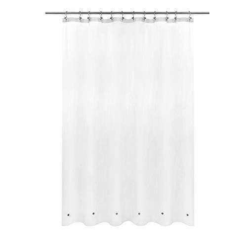 "Barossa Design Long Shower Curtain Liner with 6 Magnets - 72"" x 78"", Waterproof PEVA Shower Liner for Bath Tub, PVC Free, Metal Grommets - Frost, 72x78"