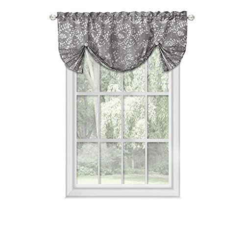 "Achim Home Furnishings, Charlotte Grey Pencil Pleat Window Curtain 52"" x 17"""